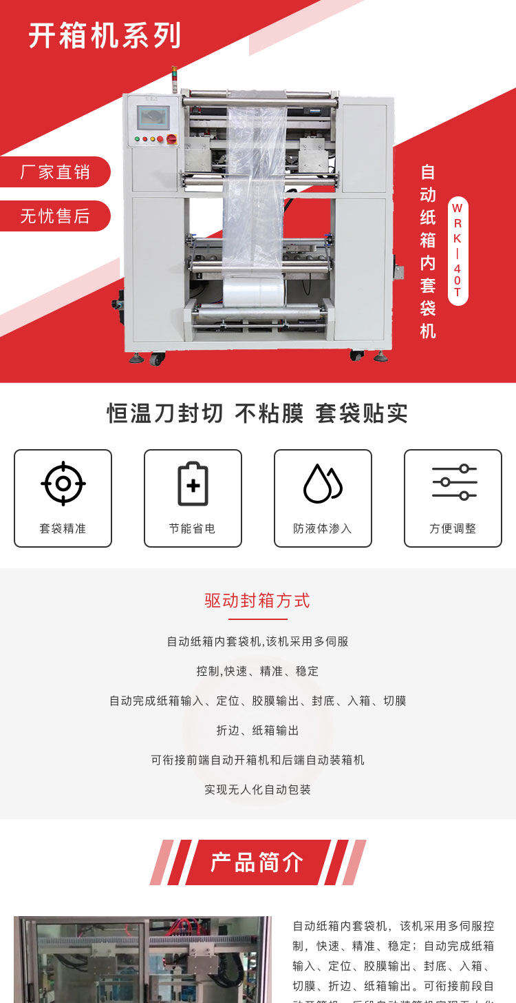 自動紙箱套袋機 WRK-40T